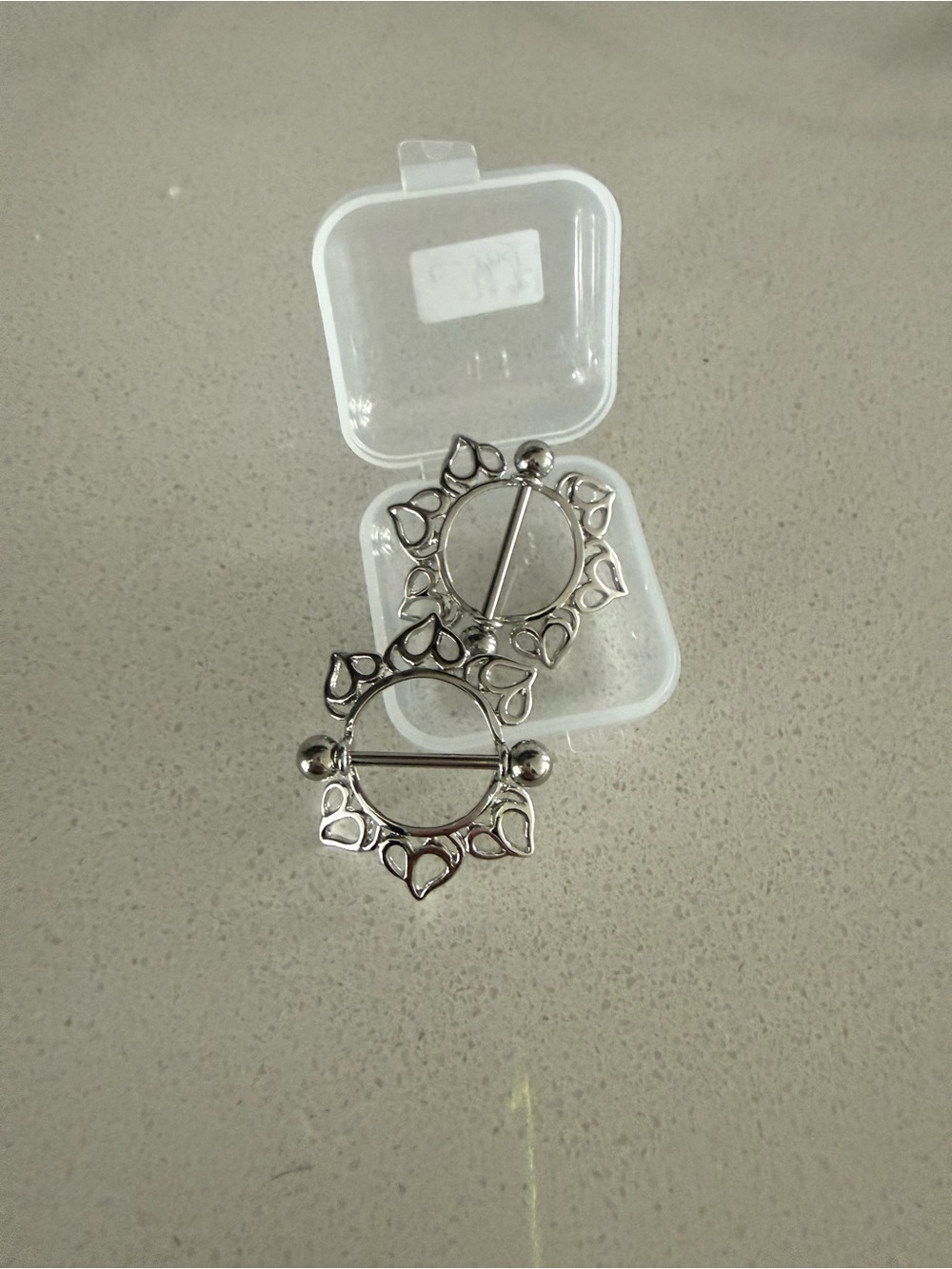 Silver Floral Sunburst Nipple Shield Pair